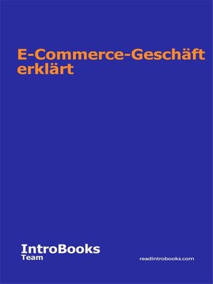 cover image of E-Commerce-Geschäft erklärt